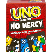 UNO Show 'em No Mercy -korttipeli lapsille, aikuisille ja perhejuhlille sekä matkustamiseen lisäkorteilla,