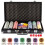 Set van 300 genummerde Texas Hold'em pokerchips met koffer 2