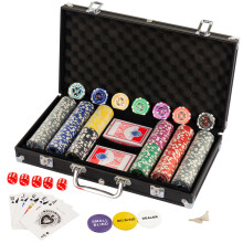 300-teiliges Texas Hold'em nummeriertes Pokerchip-Set mit Etui