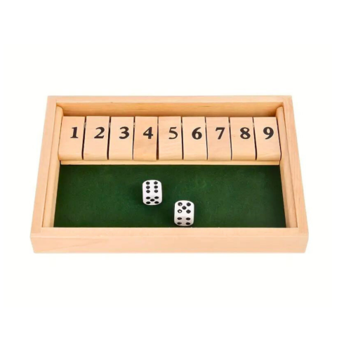 Jogo de família Red Shut the Box para 2 jogadores, 8,3 polegadas