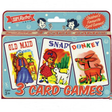 Detské klasické kartové hry 3Pks Old Maid Snap Donkey Stocking Filler