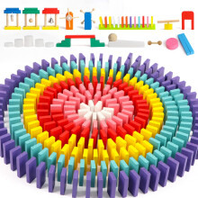 Jeu de dominos Wondertoys 600 pièces pour enfants, blocs de construction en bois, 6 couleurs, dominos en vrac,