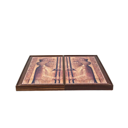Conjunto de gamão de design antigo de madeira de 20 polegadas 2