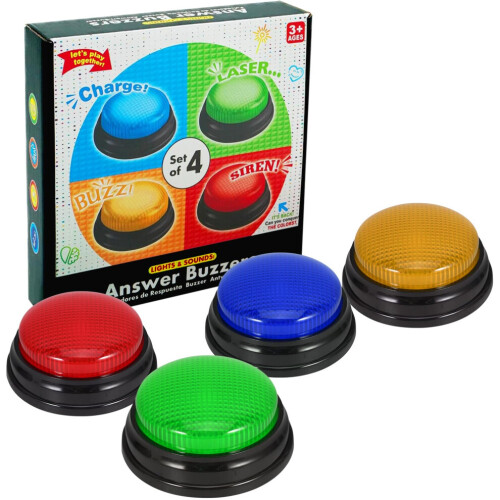Cicalino Risponde, 2 Pezzi Buzzer Con Luce E Suono, Cicalini Per Game Show Buzzer Giocattoli Buzzer Button Quiz Rispondi Al Cicalino Per Attivita In Classe Giochi In Famiglia Competizioni 0 5