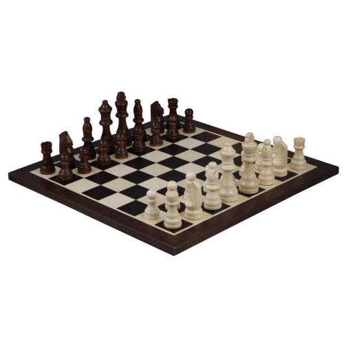Jogo de Xadrez de Madeira com Peças de Xadrez e Bolsa de Xadrez Wengué 14 Polegadas 1