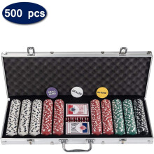 500-teiliges Texas Hold'em Pokerchip-Set mit 2 Kartendecks