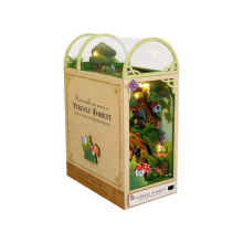 3D houten boekenstandaard puzzel DIY miniatuur huis kit modelbouw met verlichting poppenkits voor volwassenen