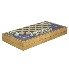 Set da backgammon in legno con design Khatam da 20 pollici