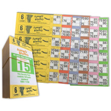 750 LIBROS DE JUEGO DE 6 PÁGINAS, TIRAS DE 6 HOJAS DE TICKETS DE BINGO JUMBO DE TV, NÚMEROS GRANDES EN NEGRITA