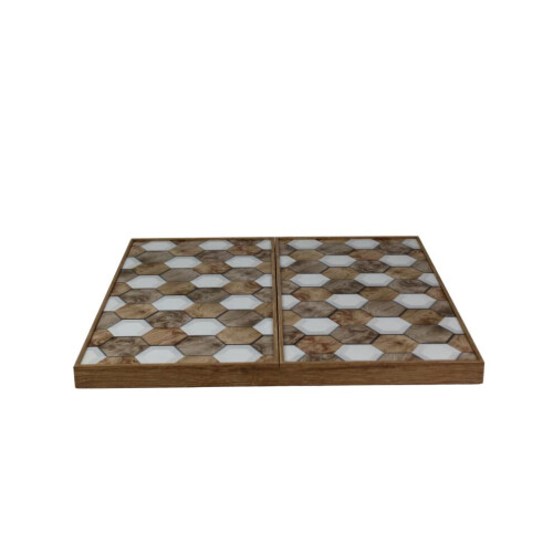 Backgammon-Set aus Holz mit Wabendesign, 19 Zoll 2
