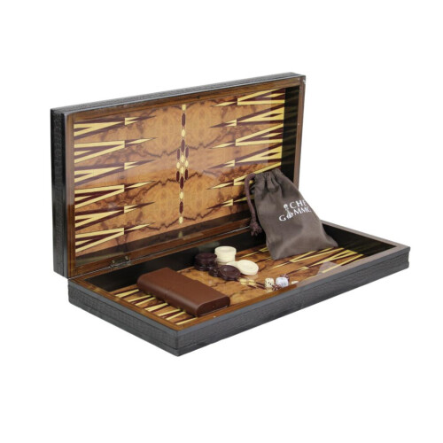 Conjunto de gamão com motivos de madeira de 20 polegadas 1