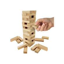 Pacote com 48 mini torres de madeira empilháveis, blocos de brinquedo para crianças e adultos, tamanho