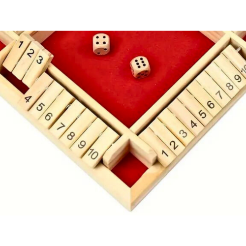 Jogo de família Red Shut the Box para 4 jogadores, 8,6 polegadas 2