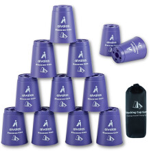Aivalas 12 stuks stapelbekers spel plastic snelstapelbekers set met duurzame draagtas cadeau-idee voor competitief