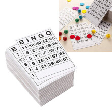 60 cartones de bingo grandes, fáciles de leer, para adultos y niños, hojas de bingo de 0 a 75 dígitos, 5,9 x 7,1