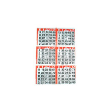 Tarjetas de bingo de American Games 6 en naranja - 500 hojas - 3000 tarjetas