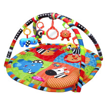 Tiersafari-Spielmatte, Spiel- und Turnmatte für Neugeborene und Kleinkinder, Stofftiere, lustige Tiere, Texturen,