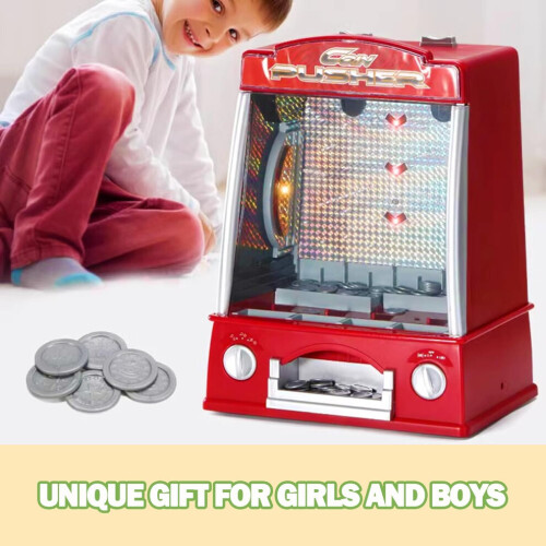 Arcade Coin Pusher Game Machine Uutuus akkukäyttöinen Light Sound hedelmäpeli 1