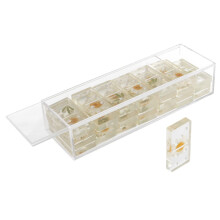 Set di domino in acrilico - Gioco del domino da 28 pezzi con scatola espositiva - Gioco di strategia e decorazione