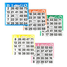Tarjetas de bingo de American Games - 1 tarjeta - 5 hojas - 100 libros - Tarjetas desechables de 4 pulgadas cuadradas