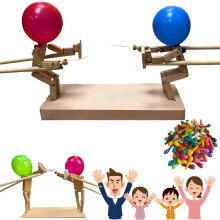 Ballon Bamboe Man Battle - 2024 Nieuwe handgemaakte houten hekpoppen, houten bots gevechtsspel voor 2 spelers,