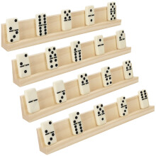 Belle Vous Porta Domino in Legno (Confezione da 4) - 33,6 x 2,8 x 4,7 cm/13,23 x 1,10 x 1,85 pollici - Premium