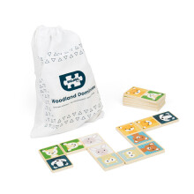 Bigjigs Toys Domino Animali del Bosco - Gioco del Domino in Legno da 28 Pezzi con Animali, Giocattolo da Viaggio