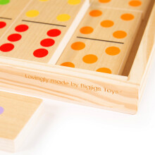 Domino giganti in legno Bigjigs Toys per bambini - 28 domino giganti per bambini dai 3 anni in su, in legno di