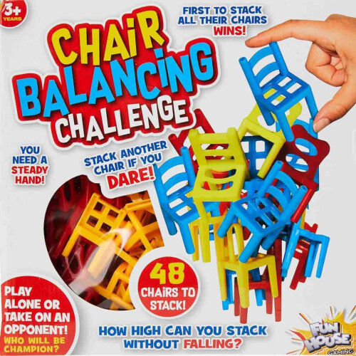 Balancing Chair Game 48 Pc Chair Stacking Game Stack Colorful Chairs
