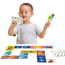 Banana Panda Let's Play Dino Dominoes, gioco per bambini - Include 28 pezzi di dinosauro bifacciali con 2 modi