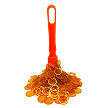 MR CHIPS Made in USA Bingo Magneettinen sauva ja tuumainen oranssi muovisiru metallirenkailla - 100