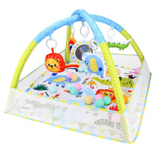 Bebamour Baby Speelmatten Vloermatten vanaf de Geboorte, 18 Ballen, 5 Stuks Hangende Speelgoed, Zachte Baby Speelmatten