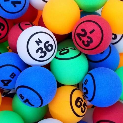 Bolas de Bingo Multicoloridas Profissionais MR CHIPS de 1,57 (40 mm) com Número Único - Bolas Estilo