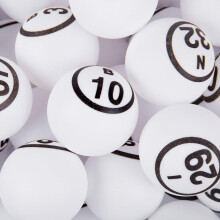 Bolas de Bingo MR CHIPS Professional 1,57 (40 mm) Brancas com Número Único - Bolas Estilo Ping Pong