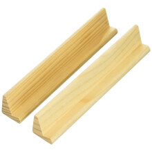 Houten gekantelde domino-tegelhouder met natuurlijke houtafwerking (set van 2)