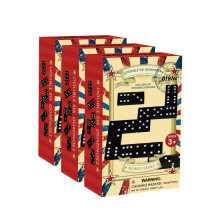 Set di domino in legno Offelec da 3 pezzi, 28 tessere, set di domino doppio 6 per bambini, adulti e famiglie