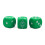 Verde Opaco - Símbolo D6 com bolinhas brancas | Conjunto de 3 1