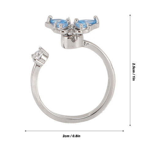 Open Ring with Rotating Decor Stackable Adjustable Index Finger Ring for Women Daily Styling Party Decoration 1