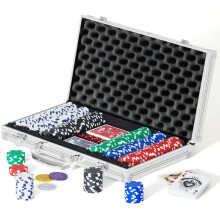 Boyzhood Pokerchips, 300-teiliges Pokerset mit Aluminium-Reiseetui, 11,5-Gramm-Pokerchips-Set für Texas Holdem