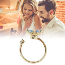 Anello aperto con decorazione rotante, anello regolabile impilabile per dito indice, per donna, stile quotidiano,