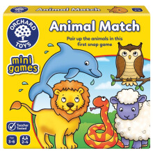 Orchard Toys Animal Match Mini Game, piccolo e compatto, gioco da viaggio, gioco di memoria a tema animale, età