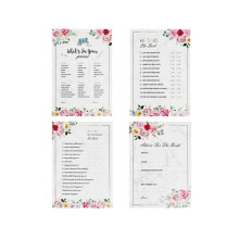 Bruidsdouchespellen, leuke bruidsdouchebingo voor gastenentertainment, complete set met wilde bloemen bruidsdouche