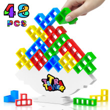 Btolin 48 stuks Tetra Tower Balance Stacking Attack Block Game Swing Terra Tower Familie Bordspellen voor Kinderen