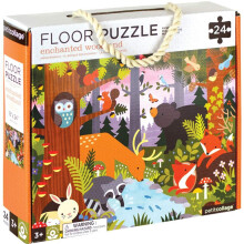 Quebra-cabeça de chão Petit Collage Enchanted Woodland 24 peças | Quebra-cabeça grande para crianças