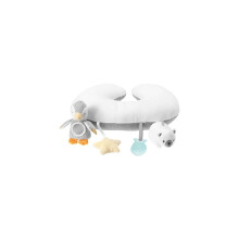 Almohada Nuby Penguin para bebés, ideal para la hora del bebé, de peluche gris y blanco, 1 unidad (paquete de