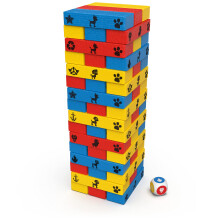 PAW Patrol Jumbling Tower van Spin Master Games, stapel-, bouw- en kantelspel met kleurrijk hout voor kinderen.