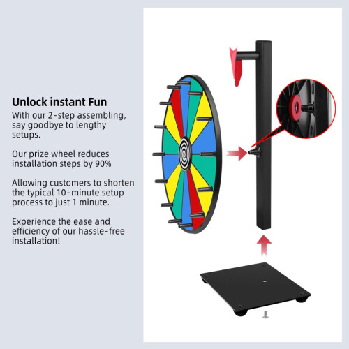 Roda de prêmios Pionites de 12 polegadas com 14 slots, mesa ou montagem na parede, Fortune Spin com 2