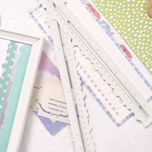 Paper Tearing Ruler Plastic Double Sided Deckle Edge Ruler for Crafting Activities 2