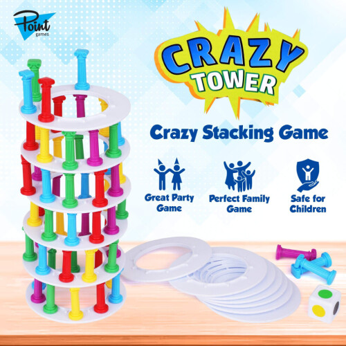 Point Games Crazy Tower - Stacking Tower Game with Fun Roman Column De 1