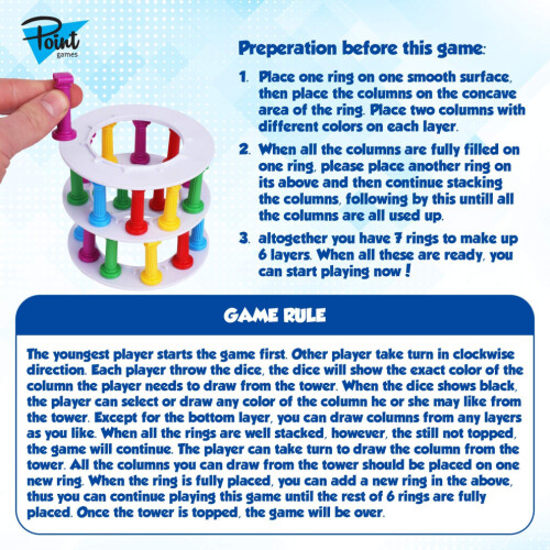 Point Games Crazy Tower - Stacking Tower Game with Fun Roman Column De 2